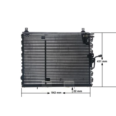 Abbildung von MAHLE ORIGINAL AC 150 000S Klimakondensator ohne Trockner 540 MERCEDES BENZ: W124 T modell, E Klasse Cabrio, modell