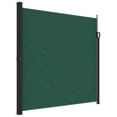 Abbildung von vidaXL Seitenmarkise, Sichtschutz Ausziehbar, Windschutz Sonnenschutz für Garten Balkon Terrasse, Seitenrollo Seitenwandmarkise, Dunkelgrün 200x500cm