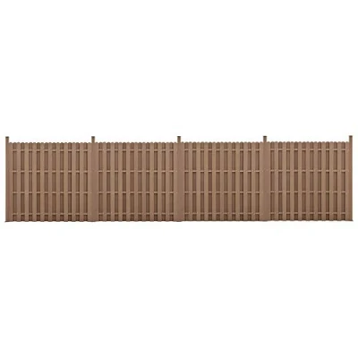 Abbildung von neu.holz WPC Gartenzaun Gerade Ausführung mit Pfosten 185x747cm Braun Sichtschutz Windschutz Lamellenzaun Zaun