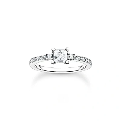 Abbildung von THOMAS SABO Fingerring Pavé weißer Stein, TR2397 051 14 52,54,56,58,60, mit Zirkonia (synth)