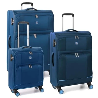 Abbildung von MODO BY RV RONCATO Star 2.0 Set 3 Softtrolley 4 Rollen mit TSA, blau, 78 x 46 30 cm, 3er Softkoffer
