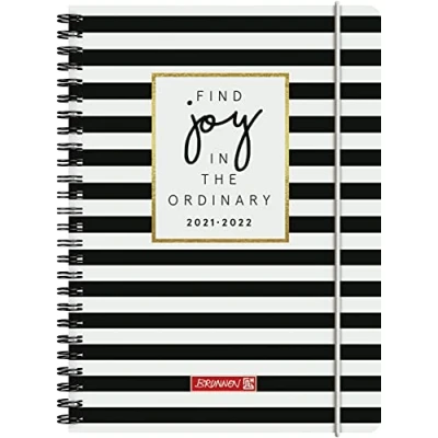 Abbildung von BRUNNEN 1072155172 Schülerkalender 2021/2022 (18 Monate) „Stripes“ 2 Seiten = 1 Woche, Blattgröße 14,8 x 21 cm, A5, PP Einband