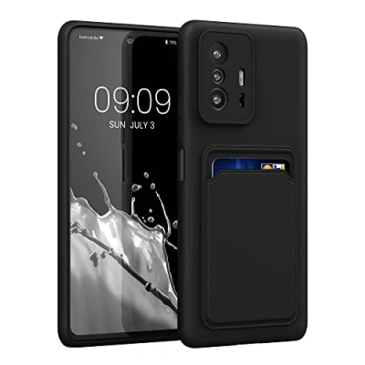 Abbildung von kwmobile Handyhülle kompatibel mit Xiaomi 11T / Pro Hülle Handy Cover Fach für Karten in Schwarz matt