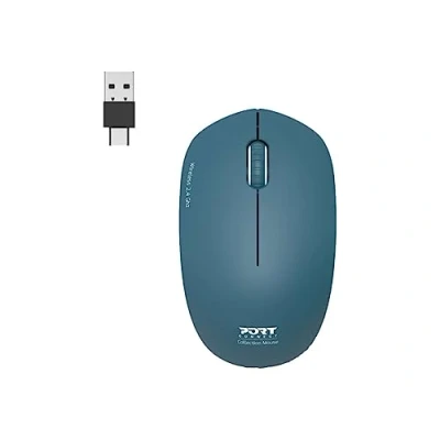 Abbildung von Port Designs Anschluss für kabellose Maus, PC, kabellos, 2,4 GHz, Kollektion 2 Computer optischer Sensor 1600 DPI 3 Tasten kompakt, beidhändig &amp; leiser Saphir, Dunkelblau