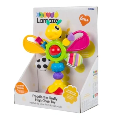 Abbildung von TOMY Lamaze Babyspielzeug &quot;Freddie, das Glühwürmchen&quot; Mehrfarbig, Hochwertiges Hochstuhlspielzeug, Rassel und Greifling, Förderung der Motorik, Hochstuhl Spielzeug, Weihnachtsgeschenk, ab 6 Monaten