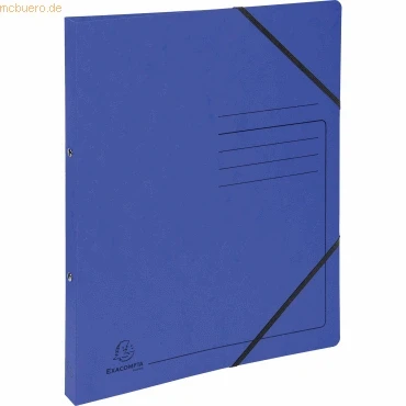 Abbildung von Exacompta 542552E Ringhefter mit Gummizug. Aus extra starkem Colorspan Karton 2 Ring Mechanik DIN A4 Füllhöhe 14 mm blau mappe Ringbuch Hefter