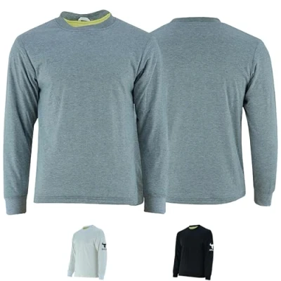 Abbildung von BULLDT Men&#039;s Cut Resistant Abrasion Sweatshirt T Shirt Motorcycle Biker Lining Complete with Aramid Fibres Fabric 100% Safety Protection Grau 60