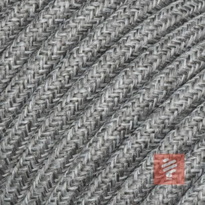 Abbildung von Textilkabel für Lampe, Stoffkabel 3 adrig (3x0,75mm²), Grau Melange 50 Meter