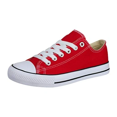 Abbildung von Elara Unisex Sneaker Low top Turnschuh Textil Chunkyrayan 36 46 A YD3230 Rot 38