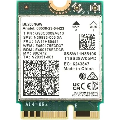 Abbildung von Intel BE200 WiFi 7 Adapter M.2 PCIe Format Tri Band 2.4/5/6 GHz Up to 5.8 Gbps Card for PCs Bluetooth 5.4 Compatible PC with Windows 10/11 BE200NGW