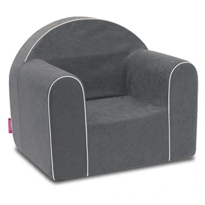 Abbildung von Mini Kindersessel Kinder Babysessel Baby Sessel Sofa Kinderstuhl Stuhl Schaumstoff Umweltfreundlich (Grau)