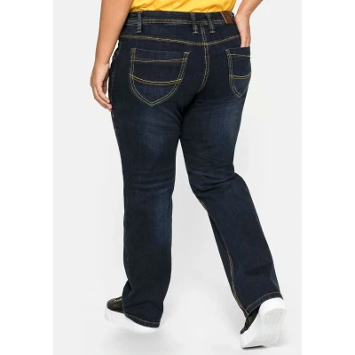 Abbildung von Sheego LANA Jeans Straight Leg, Damen, Größe: 54, Dark blue denim