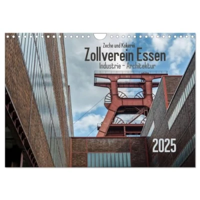 Abbildung von Zeche und Kokerei Zollverein Essen: Industrie Architektur (Wandkalender 2025 DIN A4 quer), CALVENDO Monatskalender
