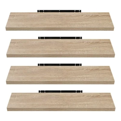 Abbildung von EUGAD Wandregal Wandboard 4er Set Hängeregal Holz Board Modern Eiche Gelb 120x22,9x3,8cm 0120QJ 4