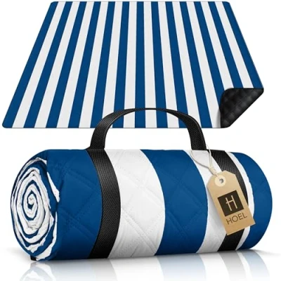 Abbildung von HOEL Picknickdecke 200x200 cm wasserabweisend + isoliert Strandmatte gepolstert XXL Picknickdecken Outdoor Stranddecke für Picknick Camping Strand Picnic Blanket