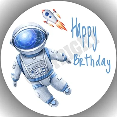 Abbildung von Fondant Tortenaufleger Tortenbild Geburtstag ASTRONAUT 2