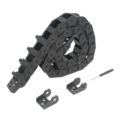 Abbildung von Zeberoxyz 18x25mm Schleppkettenlänge 1Meter Offener Schwarzer Kunststoff flexibler Kabelträger R28 mit 1Kit Endverbindern für 3D Drucker und CNC Maschinen