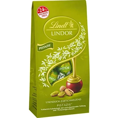 Abbildung von Lindt Schokolade LINDOR Kugeln Pistazie, Promotion 137 g Beutel ca. 10 Vollmilchschokolade mit zartschmelzender Pistazien Füllung Pralinen Geschenk Schokoladen