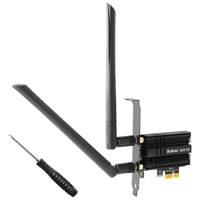 Abbildung von Buitrea WiFi 6E 5400Mbps WLAN PCIe Karte mit Bluetooth 5.3, Intel AX210 Chipsatz, Bis zu 5400Mbit/s Tri Band (6GHz/5GHz/2.4GH) Netzwerkkarte Adapter für Windows 11/10(64bit)