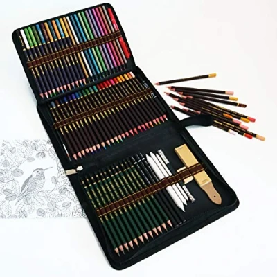 Abbildung von Buntstifte Zeichensets,farbstifte,zeichenstifte Malset Skizzierstifte Set Bleistifte für Skizzieren und Zeichnen Profi Art Kit Bag 72 Stück,Set Malbücher Erwachsene
