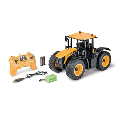 Abbildung von CARSON 500907654 1:16 RC Traktor JCB mit Anhänger 2.4G 100%RTR Ferngesteuertes Fahrzeug, Funktionen Licht und Sound, Ferngesteuerter Traktor, Gelb