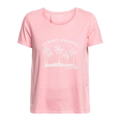 Abbildung von Roxy Chasing THE WAVE Tshirt print, Damen, Größe: Small, Pink