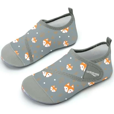 Abbildung von Badeschuhe Strandschuhe Schwimmschuhe Wasserschuhe Junge Baby Aquaschuhe Schnell Trocknend Barfuss Schuh für Kinder Beach Pool（Fuchs Grau 22/23）