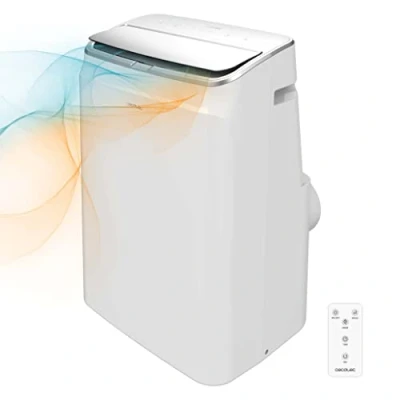 Abbildung von Cecotec Tragbare Klimaanlage mit Fernbedienung und Wärmepumpe ForceClima 12600 Soundless Heating. 12000 BTU, LED Display, 5 Modi, Entfeuchtungsfunktion, Abdeckung 28 m²