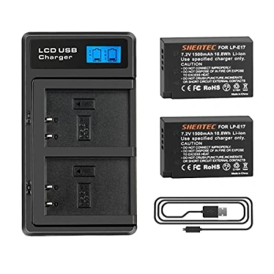 Abbildung von 2X Shentec LP E17 Akku 1500mAh Li ion für Kamera Canon R10 Rebel SL2 T6i T6s T7i EOS M3 M5 M6 200D 250D 77D 750D 760D 800D 8000D KISS X8i RP Digital SLR