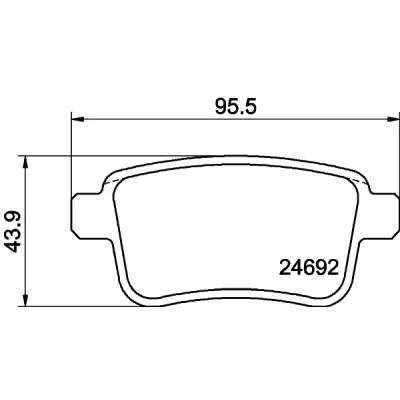 Abbildung von HELLA 8DB 355 013 971 Bremsbelagsatz nicht für Verschleißwarnanzeiger vorbereitet mit Bremssattelschrauben Zubehör