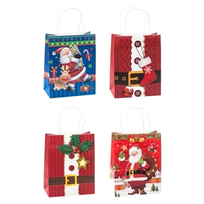 Abbildung von TSI Geschenktüten aus Kraftpapier WEIHNACHTEN, 12er Packung, Größe: Mittel (HxBxT 23 x 18 10 cm), Art. Nr. 88019