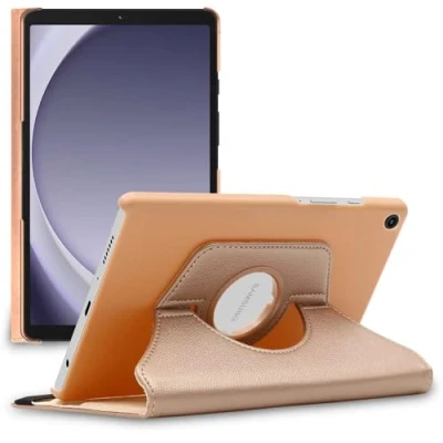 Abbildung von ebestStar Hülle für Samsung Galaxy Tab A9 8.7 SM X110 (2023), Drehbar Schutzhülle, PU Lederhülle, Rotierende Ständer Etui, Rotating Case Cover, Gold