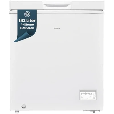Abbildung von homeX Gefriertruhe FT1125 W, 70.5 cm breit, 142 l, Tiefkühltruhe, L Nutzinhalt, Super Frost Funktion, weiß