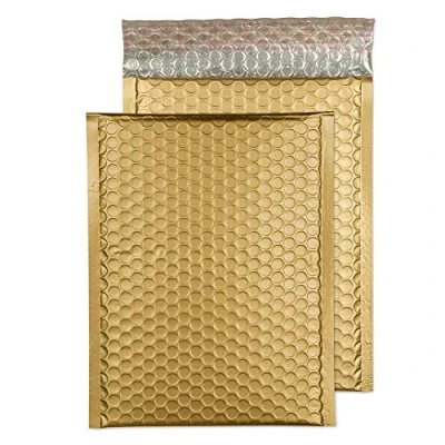 Abbildung von Blake Purely Packaging MTMG250 Farbige Luftpolstertaschen Matt Haftklebung Metallisch Gold C5+ 250 x 180 mm 100 Stück, MTGOL250
