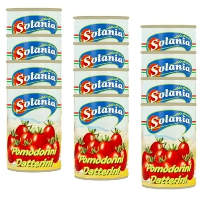 Abbildung von Solania Datterini Tomaten in der Dose, 12x400g. 100% Italien. Vorteilspackung