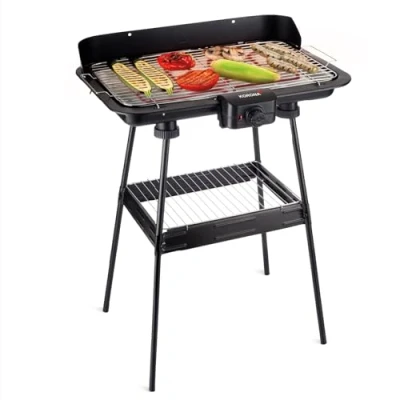 Abbildung von KORONA Elektro Standgrill 46221 Elektrischer Standgrill, XXL Grillrost, große Grillfläche, 2200W, als Tischgrill verwendbar
