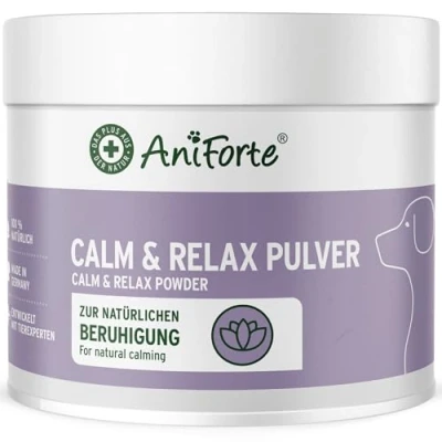 Abbildung von AniForte natürliche Beruhigung für Hunde Calm &amp; Relax 100g Natürliches Beruhigungsmittel zur Entspannung Ruhe, Heilpflanzen bei Angst, Stress, Unruhe, Überreizung, Nervosität, Silvester Reisen