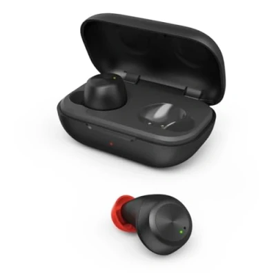 Abbildung von Hama Bluetooth Kopfhörer Spirit Chop (In Ear mit Mikrofon, True Wireless Earbuds Ladestation, IPX 4, Laufzeit 16h, kabellose Sprachsteuerung, Siri, Google) schwarz
