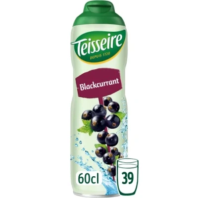 Abbildung von Teisseire Sirup Schwarze Johannisbeere für Erfrischungsgetränke, Cocktails, Flasche 60 cl