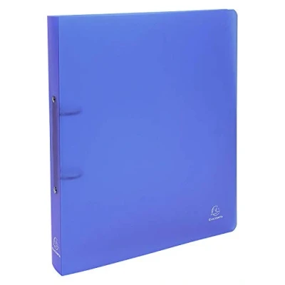 Abbildung von Exacompta Ref. 54362E Packung mit 5 halbfesten Ordnern PP Chromalin 2 runde Ringe, Durchmesser 30 mm Rücken 40 Außenmaße 32 x 26,8 cm Format A4 Maxi Farbe Blau