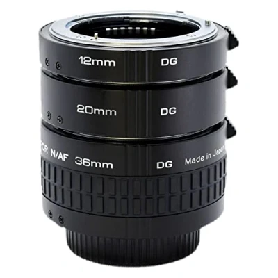 Abbildung von Kenko Verlängerungsrohr Set Für Nahaufnahmen, DG Extension Tube Nikon F Mount, Unterstützung Vollformat Kamera, 12mm/20mm/36mm 3er Satz, stapelbar, 899977