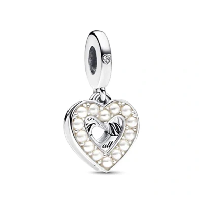 Abbildung von Pandora Heart MUM Double Dangle Charm, Damen, Größe: One Size, Sterling silver