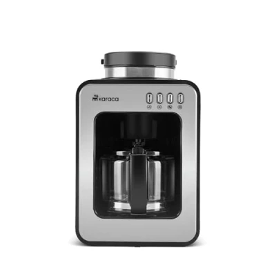 Abbildung von Karaca Espressomaschine Grindmaestro Filter Kaffeemaschine mit Eingebaute Kaffeemühle, Inox