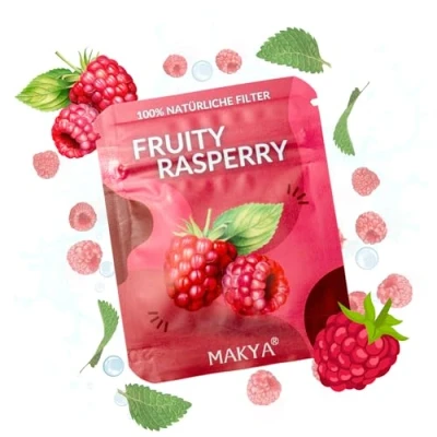 Abbildung von Makya Taste Filter Fruity Raspberry I Aromastift zur Rauchentwöhnung Nikotinfrei &amp; chemikalienfrei Simuliert Rauchgefühl Entwickelt mit Lungenfachärzten Stressabbau Atemtraining