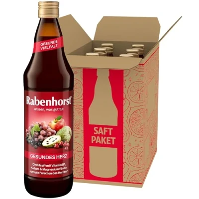 Abbildung von RABENHORST Gesundes Herz, 6er Pack (6 x 700 ml) Mehrfruchtsaft mit Vitamin B1, Kalium, Magnesium und Weißdornbeeren Extrakt