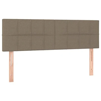Abbildung von vidaXL Kopfteil 2 STK., Bettkopfteil mit Holzbeinen, Höhenverstellbar Polsterkopfteil für Bett, Betthaupt Bettzubehör Schlafzimmer, Taupe 72x5x78/88cm Stoff