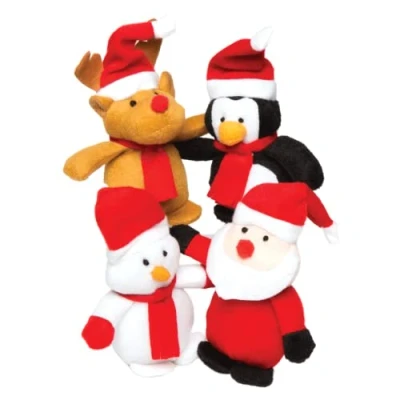 Abbildung von Baker Ross AC252 Weihnachts Bohnenfreunde Kuscheltiere für Kinder zum Spielen, perfekte Strumpffüller und Winter Partybeutelfüller, 4 Stück, Sortiert
