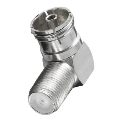 Abbildung von BestPlug Antennen Sat LNB Winkel Adapter, Koax Buchse Kupplung weiblich auf F 90 abgewinkelt, geeignet für 3D SD HD FullHD UHD 4K, Metall Ausführung