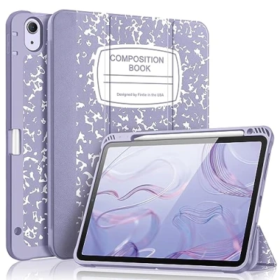 Abbildung von Fintie SlimShell Schutzhülle für iPad Air 27,9 cm (11 Zoll) M2 (2024), 5. Generation (2022) / 4. (2020) 10,9 Zoll Flexible weiche TPU Rückseite mit Stifthalter,