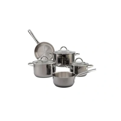 Abbildung von ECHTWERK Topf Set &quot;Black Edition&quot;, Edelstahl 18/8, (Set, 8 tlg., je 1 Kochtopf 16/20/24 cm, Kasserolle 16 Bratpfanne 24 cm), für alle Herdarten geeignet, Induktion